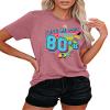 80s Shirt Womens Vintage Graphic Outfit Shirts Casual Retro 80 s Novelty Nostalgia Tee Tops B-Pink view 3