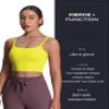 Aoxjox Women's Workout Sports Bras Fitness Yoga Crop Tank Metamorph Twist Back Cami (Vibrant Yellow, X-Large) view 2