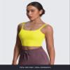 Aoxjox Women's Workout Sports Bras Fitness Yoga Crop Tank Metamorph Twist Back Cami (Vibrant Yellow, X-Large) view 3
