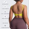 Aoxjox Women's Workout Sports Bras Fitness Yoga Crop Tank Metamorph Twist Back Cami (Vibrant Yellow, X-Large) view 4