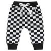 Mubineo Toddler Baby Boy Girl Infant Basic Plain Sweatpants Comfy Cotton Pants with Pockets (J Black White Plaid, 18-24 Months) view 1