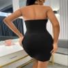 TIORU Women's Dress Ribbed Knit Backless Halter Bodycon Dress (Color : Black, Size : Small) view 3