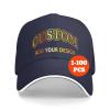 Custom Hats for Men Woman Personalized Baseball Cap Add Your Photos Text Image Logo Customized Adjustable Outdoor Cap Dad Trucker Hat Navy Blue view 1