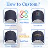 Custom Hats for Men Woman Personalized Baseball Cap Add Your Photos Text Image Logo Customized Adjustable Outdoor Cap Dad Trucker Hat Navy Blue view 2