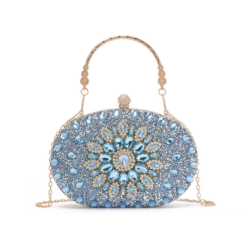 LUI SUI Women Rhinestone Evening Clutch Purse Bag Bling Glitter Sparkly Diamond Tote Bag Crystal Wedding Party Bag