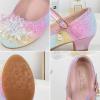 Baby Walking Shoes Children Shoes Fashion Flat Princess Shoes Bowknot Pearl Children Soft Sole Infant Jelly Sandals (Pink, 11 Little Child) view 4