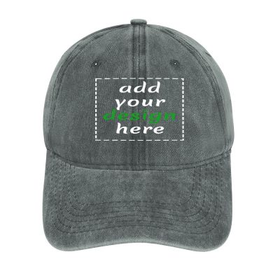 Custom Cowboy Hats Personalise Design Your Own Add Your Name Logo Photo Customizable Cowboy Hats Unisex Gray