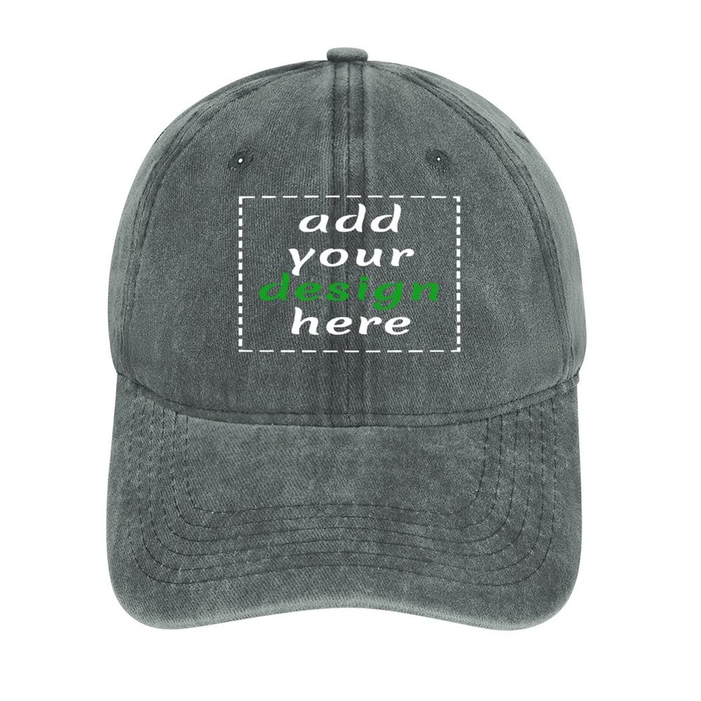 Custom Cowboy Hats Personalise Design Your Own Add Your Name Logo Photo Customizable Cowboy Hats Unisex Gray