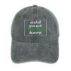 Custom Cowboy Hats Personalise Design Your Own Add Your Name Logo Photo Customizable Cowboy Hats Unisex Gray view 1