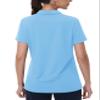 MAGCOMSEN Collared Shirt for Women Short Sleeve V Neck Polos Moisture Wicking Quick Dry Sun Protection Waterfall Blue,L view 2