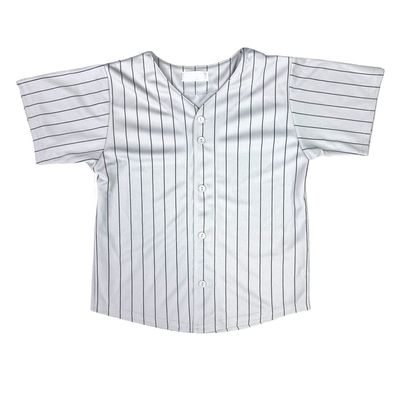 DIGITMON Kids Baseball Jersey Button Down Premium Striped T Shirts Uniform, White 14 Years Teenagers