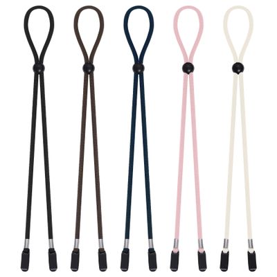 Sucrain 5 Pieces Adjustable Hat Strap Clips Hat Chin Cord for Golfing, Fishing, Boating