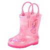 Baby Boy Shoes Toddler Rain Boots Baby Rain Boots Short Rain Boots for Toddler Easy On Booties (Pink, 12.5 Little Child) view 1