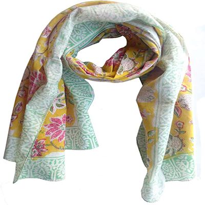 Craft N Copper Cotton Scarfs For Womens Apparel Fabric Hand Block Printed 70x20 Inch Mini Stoll For Girls (Scarfs-1)