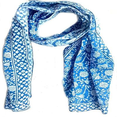 Craft N Copper Cotton Scarfs For Womens Apparel Fabric Hand Block Printed 70x20 Inch Mini Stoll For Girls (Scarfs-9)