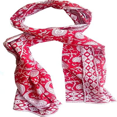 Craft N Copper Cotton Scarfs For Womens Apparel Fabric Hand Block Printed 70x20 Inch Mini Stoll For Girls (Scarfs-5)