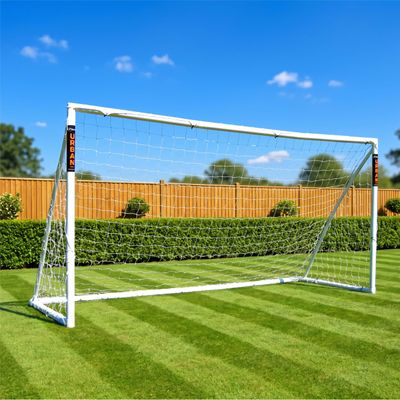 Amazon Exclusive Football Flick 12ft x 6ft Training Goal - The Best uPVC Football Goal for Gardens - All Weather Protection - Integrated Locking System for Easy Assembly