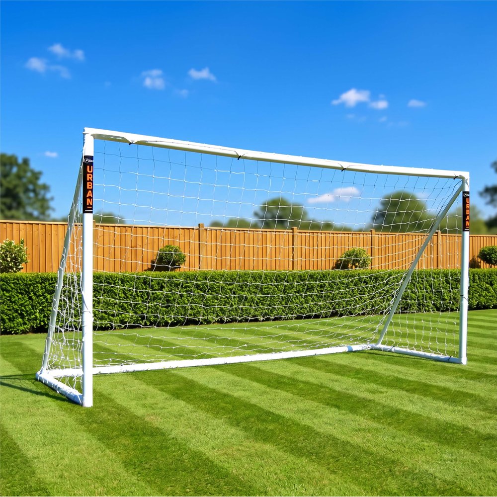 Amazon Exclusive Football Flick 12ft x 6ft Training Goal - The Best uPVC Football Goal for Gardens - All Weather Protection - Integrated Locking System for Easy Assembly