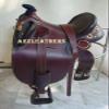 AMAZING HORSE STUFF AHS Australian Stock Leather Saddle with Girth 16" to 20" Seat | Cow Soft Brown Leather Seat | Solid Brass Fittings | Cherry & Brown 19"