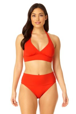 Anne Cole Womens Halter Swim Bikini Top