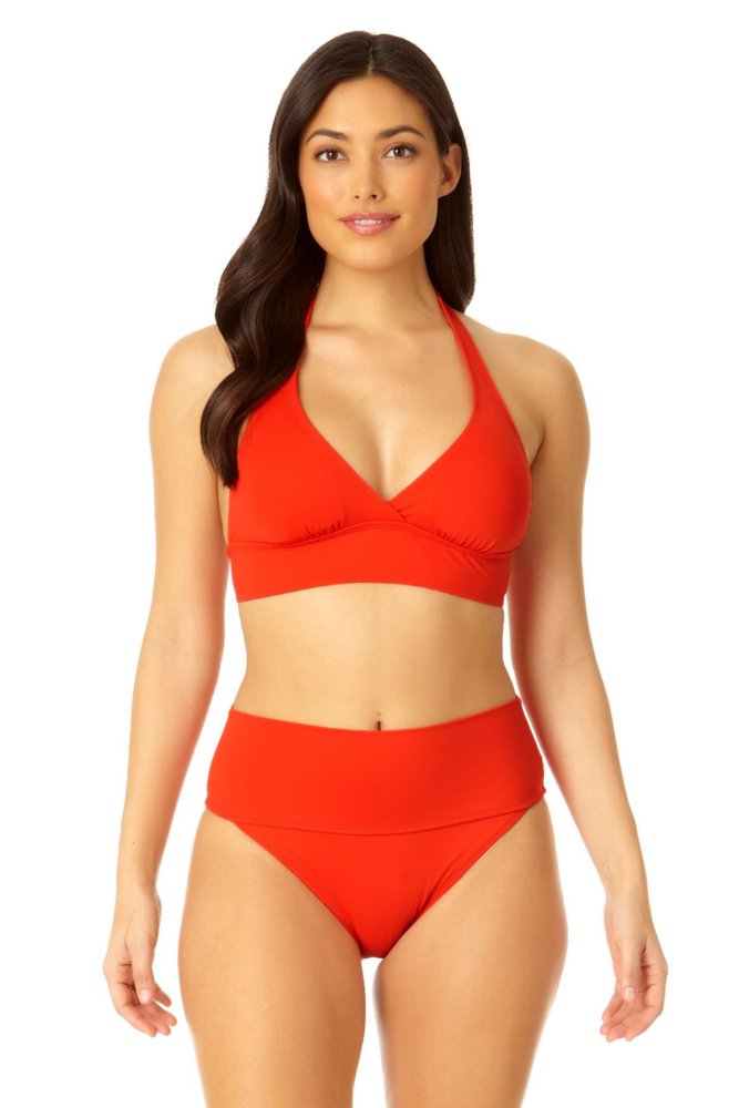Anne Cole Womens Halter Swim Bikini Top