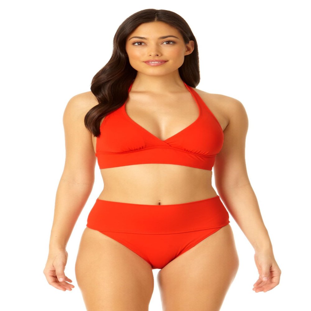 Anne Cole Womens Halter Swim Bikini Top