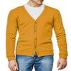 H2H Mens V Neck Button Business Suit Cotton Cardigan Sweater Mustard US S/Asia M (CMOCAL012) view 2
