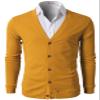 H2H Mens V Neck Button Business Suit Cotton Cardigan Sweater Mustard US S/Asia M (CMOCAL012) view 3
