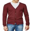 H2H Men's Slim Fit Stylish Button up Cardigan Burgundy US L/Asia XL (CMOCAL012) view 2