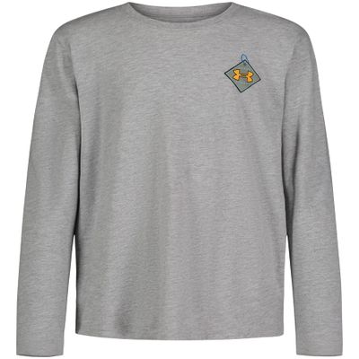 Under Armour Boys Outdoor Long Sleeve Tee, Stylish Crew Neckline, Cute Full Fit T-Shirt, Mod Gray Survival, 4 US