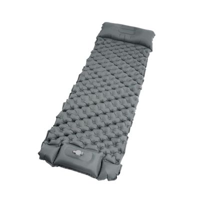 Outdoor Sleeping Pad Camping Inflatable Mattress with Pillows Travel Mat Folding Bed Ultralight Air Cushion Hiking Trekking (Color : Pedal Grey, Size : /)