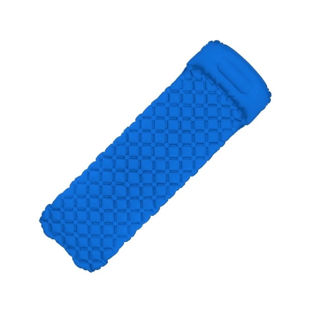 Outdoor Sleeping Pad Camping Inflatable Mattress with Pillows Travel Mat Folding Bed Ultralight Air Cushion Hiking Trekking (Color : Blue, Size : /)