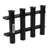 Extreme Max 3005.5641 Wall-Mount Poly Fishing Rod Holder - 4-Rod, Black view 1