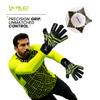 Kalci Soccer Goalie Gloves with Latex Foam Padding for Kids/Adult Finger Protection Breathable Goalkeeper Gloves Hook & Loop Strap for Ultimate Grip GK Gloves (Neon-Green-Size-6) view 2