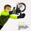 Kalci Soccer Goalie Gloves with Latex Foam Padding for Kids/Adult Finger Protection Breathable Goalkeeper Gloves Hook & Loop Strap for Ultimate Grip GK Gloves (Neon-Green-Size-6) view 3