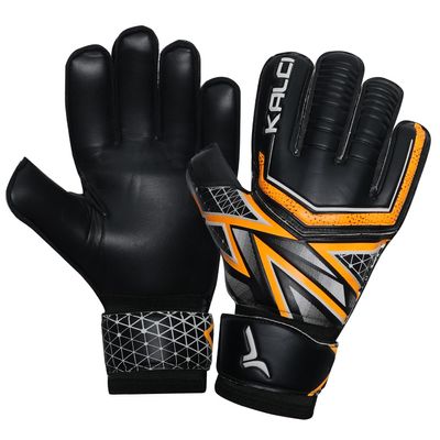 Kalci Soccer Goalie Gloves with Latex Foam Padding for Kids/Adult Finger Protection Breathable Goalkeeper Gloves Hook & Loop Strap for Ultimate Grip GK Gloves (Orange-Size-8)