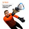 Kalci Soccer Goalie Gloves with Latex Foam Padding for Kids/Adult Finger Protection Breathable Goalkeeper Gloves Hook & Loop Strap for Ultimate Grip GK Gloves (Orange-Size-8) view 2