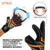 Kalci Soccer Goalie Gloves with Latex Foam Padding for Kids/Adult Finger Protection Breathable Goalkeeper Gloves Hook & Loop Strap for Ultimate Grip GK Gloves (Orange-Size-8) view 4