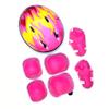 EMUKOEP 7pcs Kids Protective Gear with Adjustable Helmet Knee Pads Elbow Pads Wrist Pads for Roller Skates (Pink) view 4