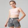 4 Pack Youth Girls Athletic Shorts 3", Girls Soccer Shorts, Kids Workout Gym Clothes Activewear Apparel with Zipper Pockets (Set 3, Large) view 2