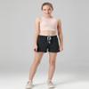 4 Pack Youth Girls Athletic Shorts 3", Girls Soccer Shorts, Kids Workout Gym Clothes Activewear Apparel with Zipper Pockets (Set 2, Large) view 2