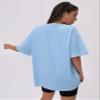 AIEBO Women's Shirts Women's Tops Shirts for Women Letter Graphic Drop Shoulder Longline Tee (Color : Baby Blue, Size : X-Small) view 2