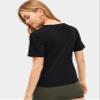AIEBO Women's Shirts Women's Tops Shirts for Women Contrast Sequin Leopard Crown Print Tee (Color : Black, Size : X-Large) view 2
