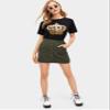 AIEBO Women's Shirts Women's Tops Shirts for Women Contrast Sequin Leopard Crown Print Tee (Color : Black, Size : X-Large) view 3