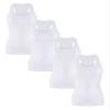 Sugar Sunday 4 Pack Cotton Ribbed Racerback Tank Tops for Women Basic Workout Athletic Tanks Gym Tank Top Yoga Shirts White Large view 1