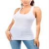 Sugar Sunday 4 Pack Cotton Ribbed Racerback Tank Tops for Women Basic Workout Athletic Tanks Gym Tank Top Yoga Shirts White Large view 2