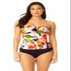 Anne Cole Womens Twist Front Shirred Bandeau Swim Tankini Top view 1
