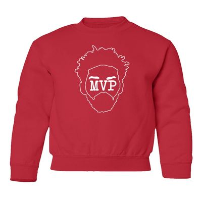Embiid Best Player Philadelphia Basketball Fans Youth Crewneck Sweatshirt (Red, Youth Large)