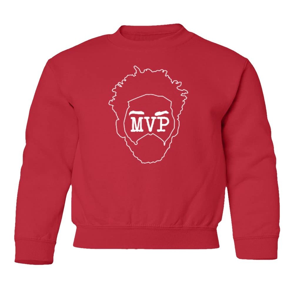 Embiid Best Player Philadelphia Basketball Fans Youth Crewneck Sweatshirt (Red, Youth Large)