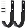 EVCUHASL Gun Rack Wall Mount, Horizontal Metal Rifles Shotgun Hooks for Hanging & Storing, Heavy Duty Steel Gun Holder with Soft Padding, Securely Store Firearms, Archery, Bow, Sword, Black, 1 Pair view 1